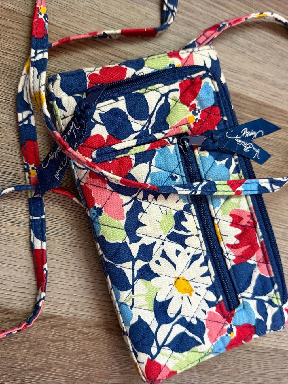 Vera Bradley Floral Quilted Crossbody in Navy, Red, Light Blue, White, Green